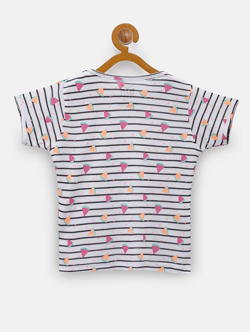 round neck striped tee - 18117482 - Standard Image - 1
