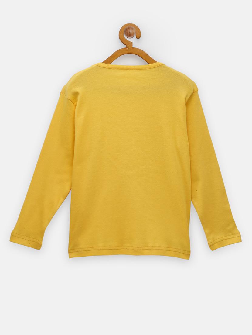 yellow typographic regular tee - 18117493 - Standard Image - 1