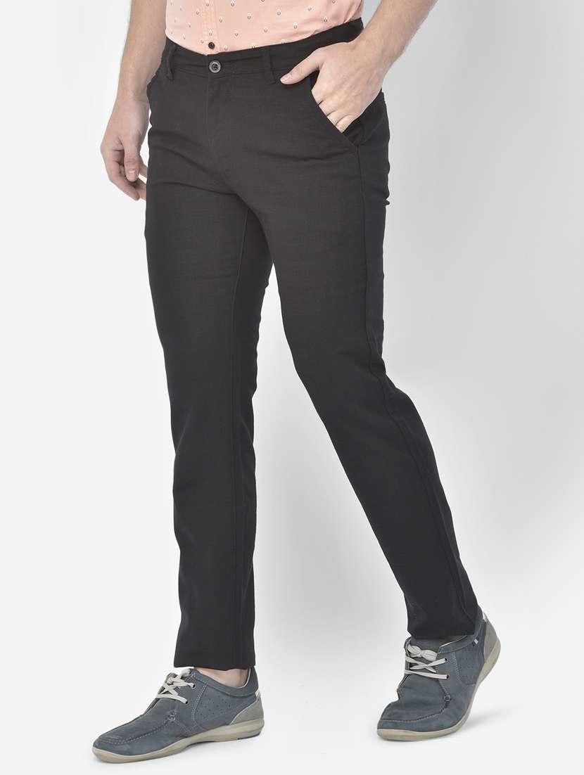 black solid trouser - 18117619 -  Standard Image - 1