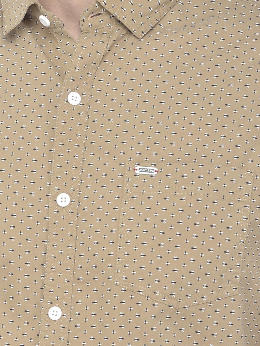 beige printed casual shirt - 18117630 - Standard Image - 4