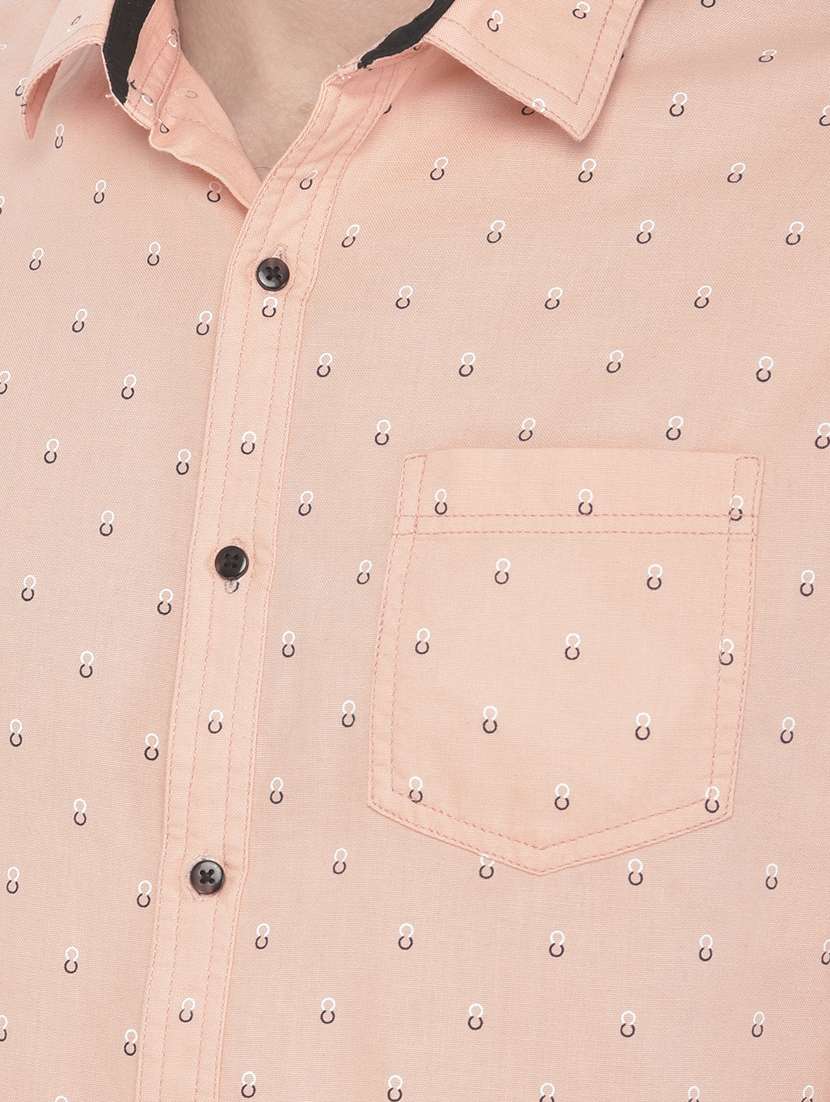 mens micro print casual shirt - 18117638 - Standard Image - 4