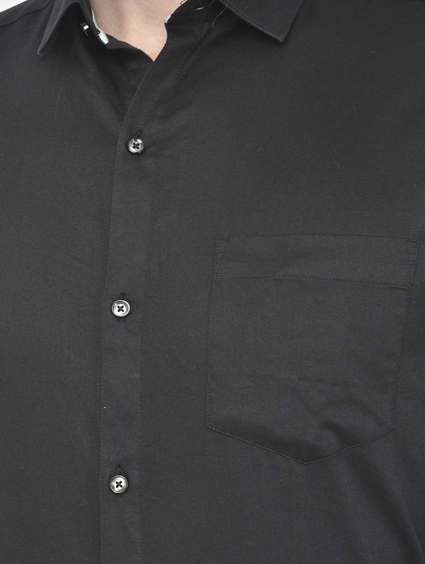 black solid formal shirt - 18117642 -  Standard Image - 4