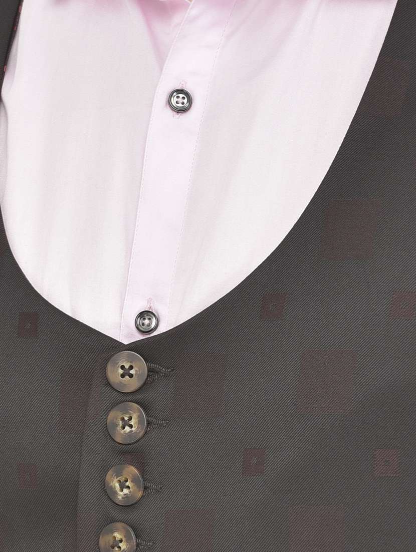 brown polyester blend waist coat - 18117672 -  Standard Image - 4