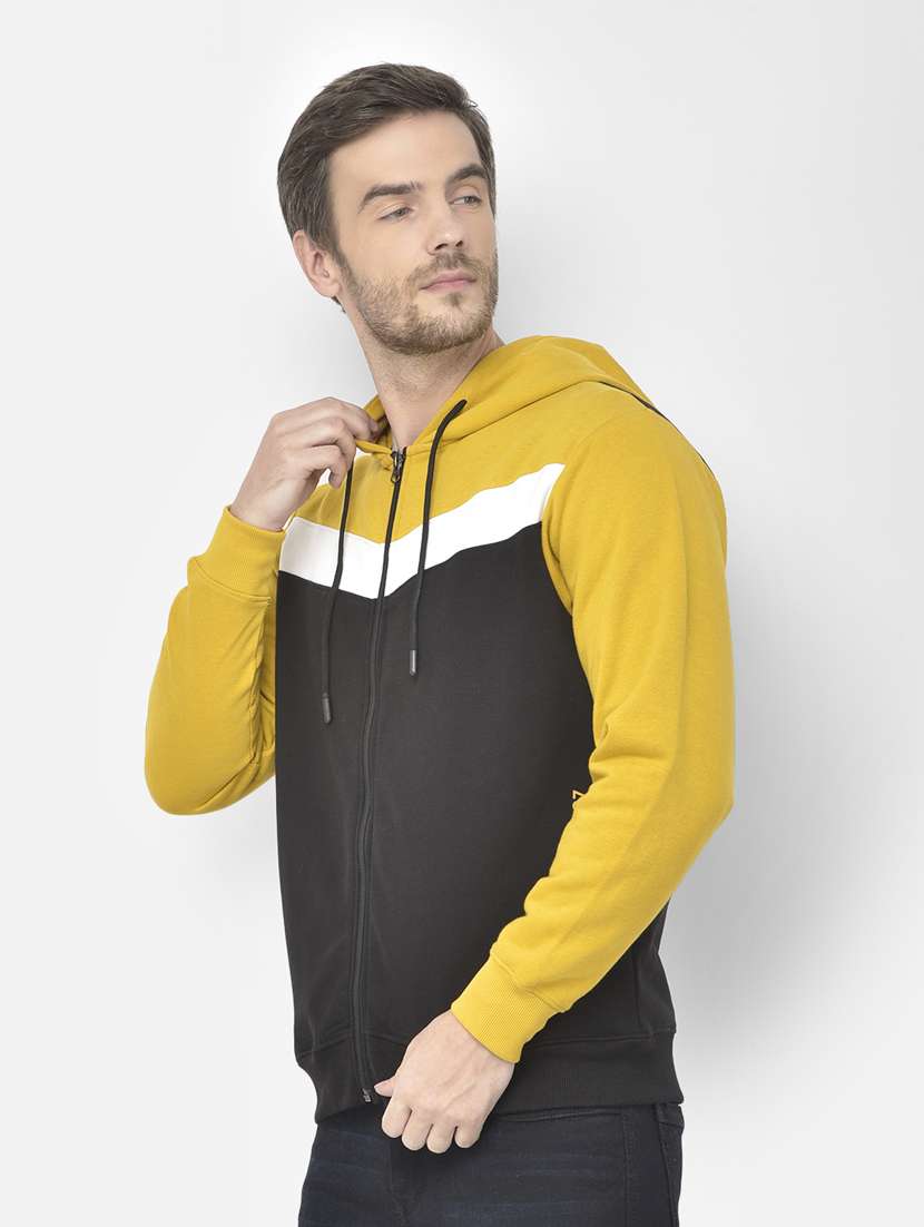 men color block long sleeve hooded sweatshirt - 18117703 -  Standard Image - 1
