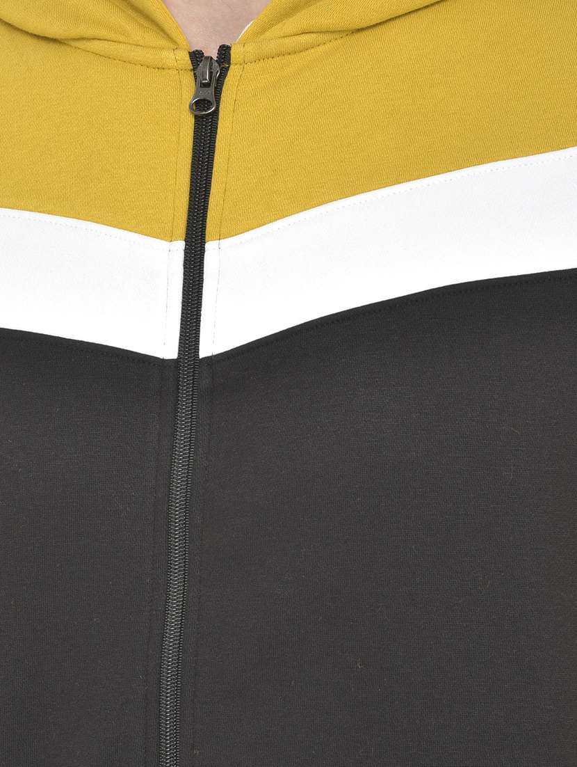 men color block long sleeve hooded sweatshirt - 18117703 -  Standard Image - 4