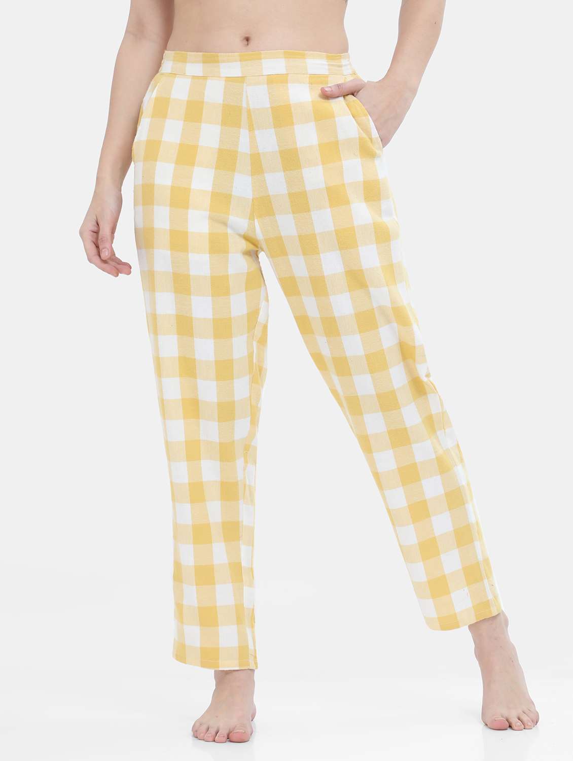 yellow checked pajama