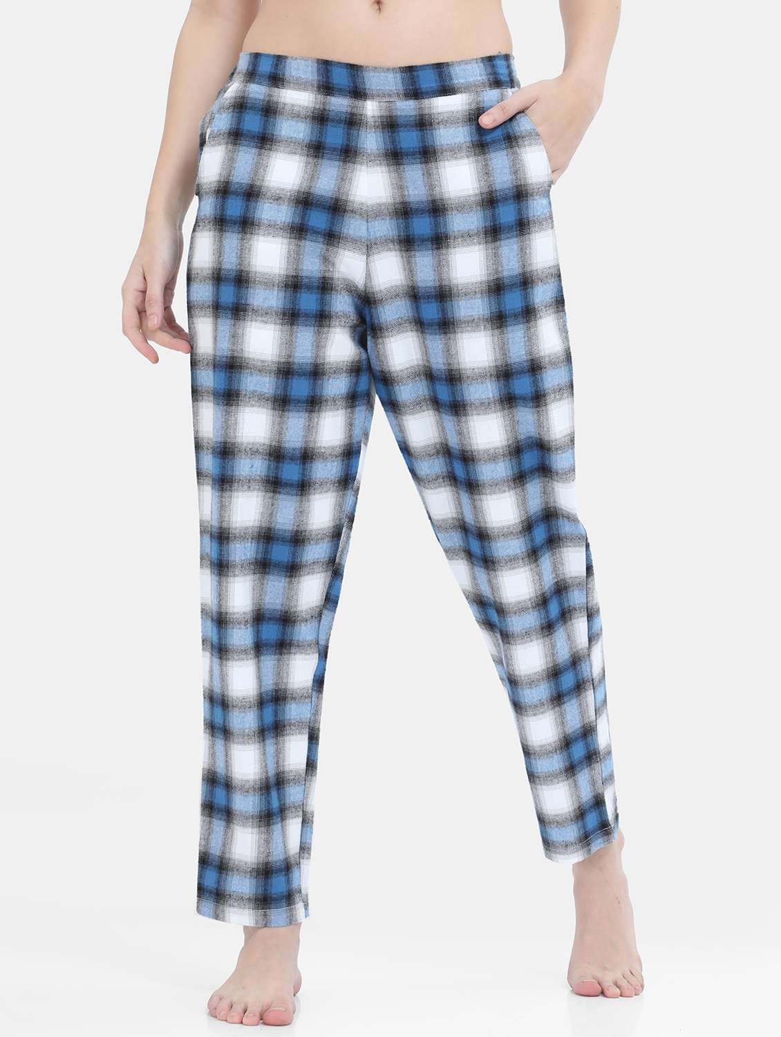 dark blue checked pajama