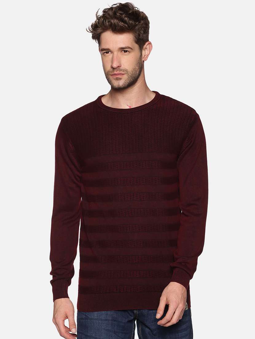 red acrylic cardigan