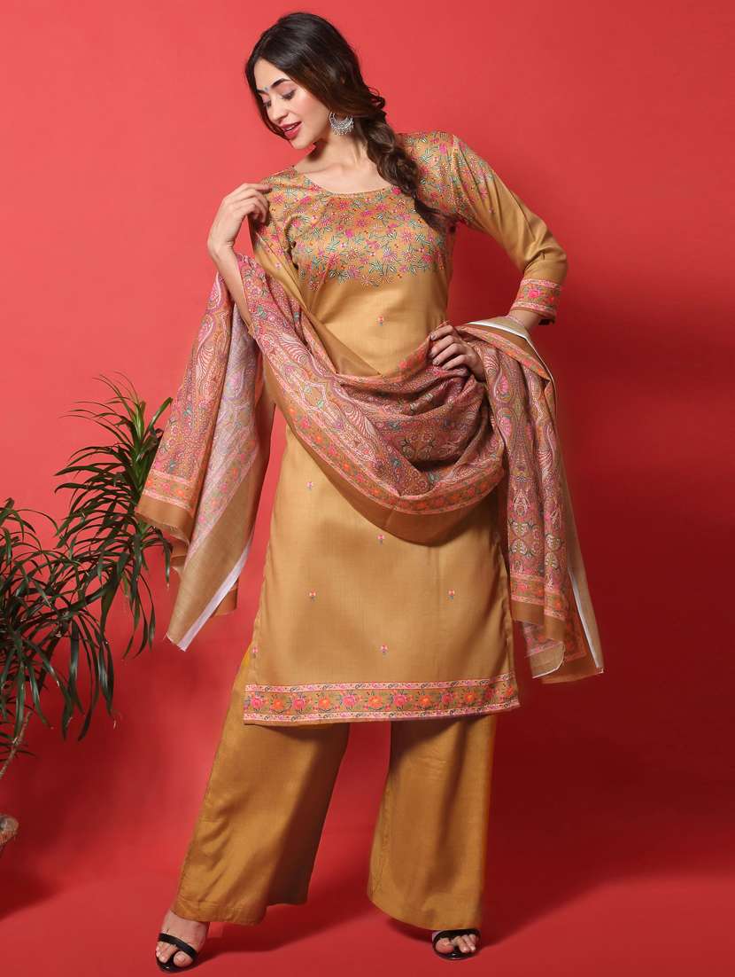 printed unstitched suit set 