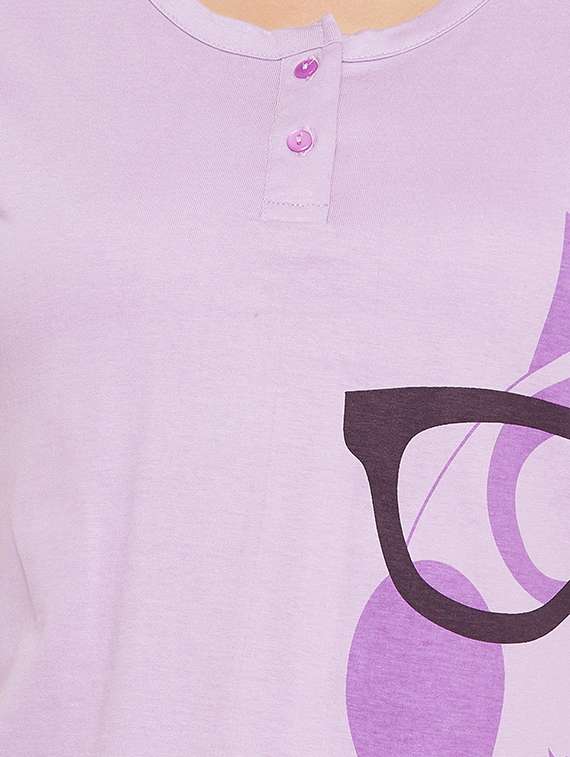 purple printed pyjama set  - 18119981 -  Standard Image - 4