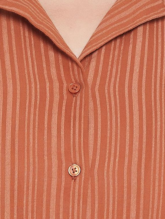brown stripe pyjama set - 18120030 - Standard Image - 4