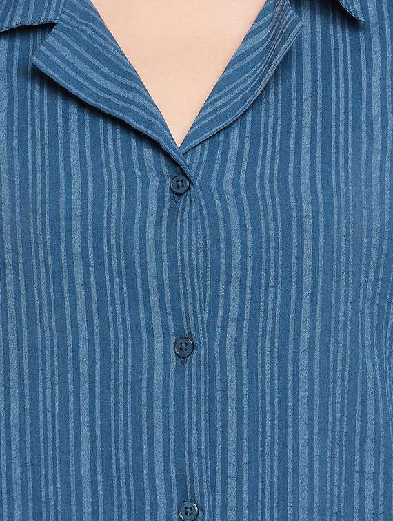 blue stripe pyjama set  - 18120032 -  Standard Image - 4