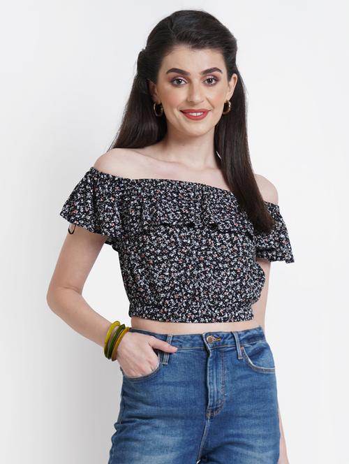women's crop off shoulder top - 18120357 - Standard Image - 0