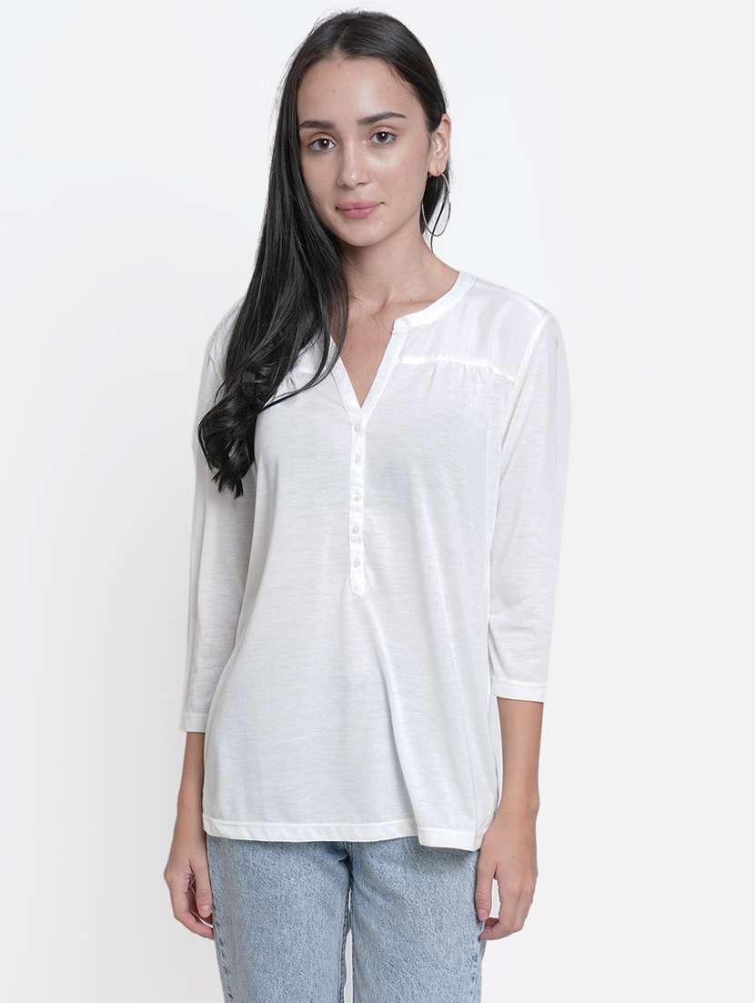 women's straight notch neck top - 18120394 -  Zoom Image - 0