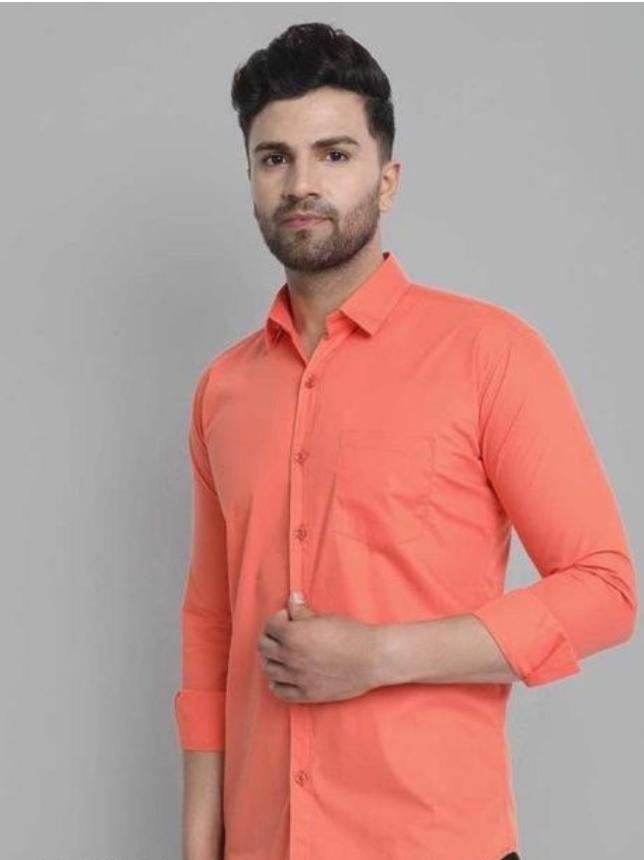 orange cotton shirt - 18120537 -  Standard Image - 1