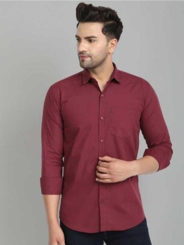 red cotton shirt - 18120973 - Standard Image - 1