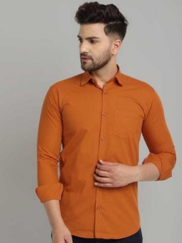 orange cotton shirt - 18120974 - Standard Image - 1