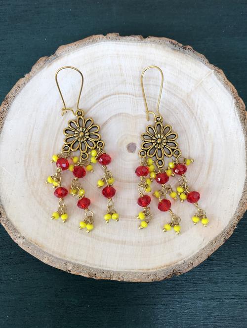 red brass hoop earrings - 18121053 -  Standard Image - 0