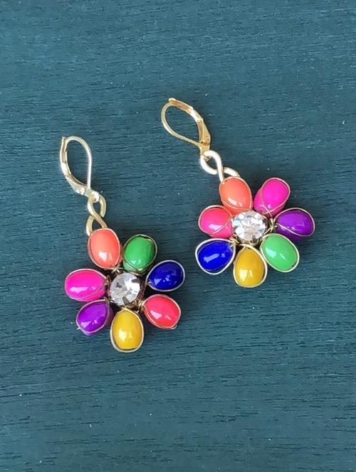 gold glass studs earrings - 18121058 - Standard Image - 0