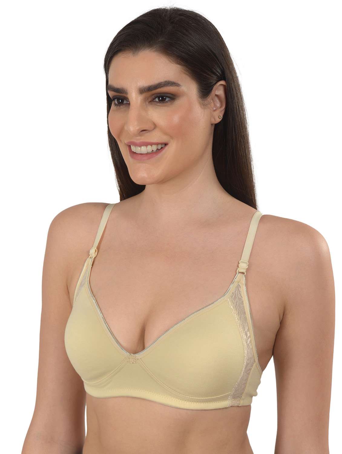 beige solid t-shirt bra - 18138451 -  Standard Image - 1