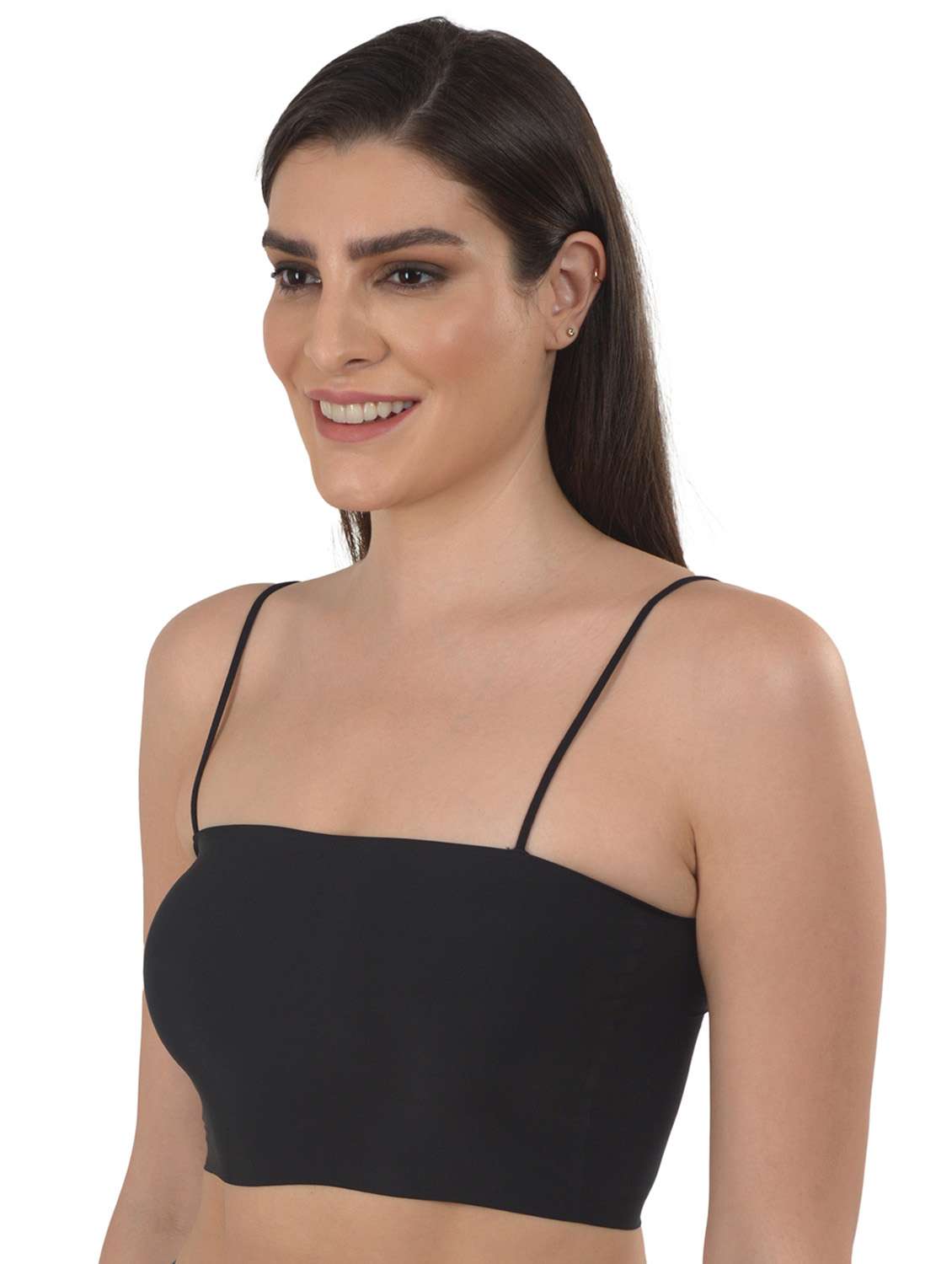 black solid bralette bra - 18138470 - Standard Image - 1