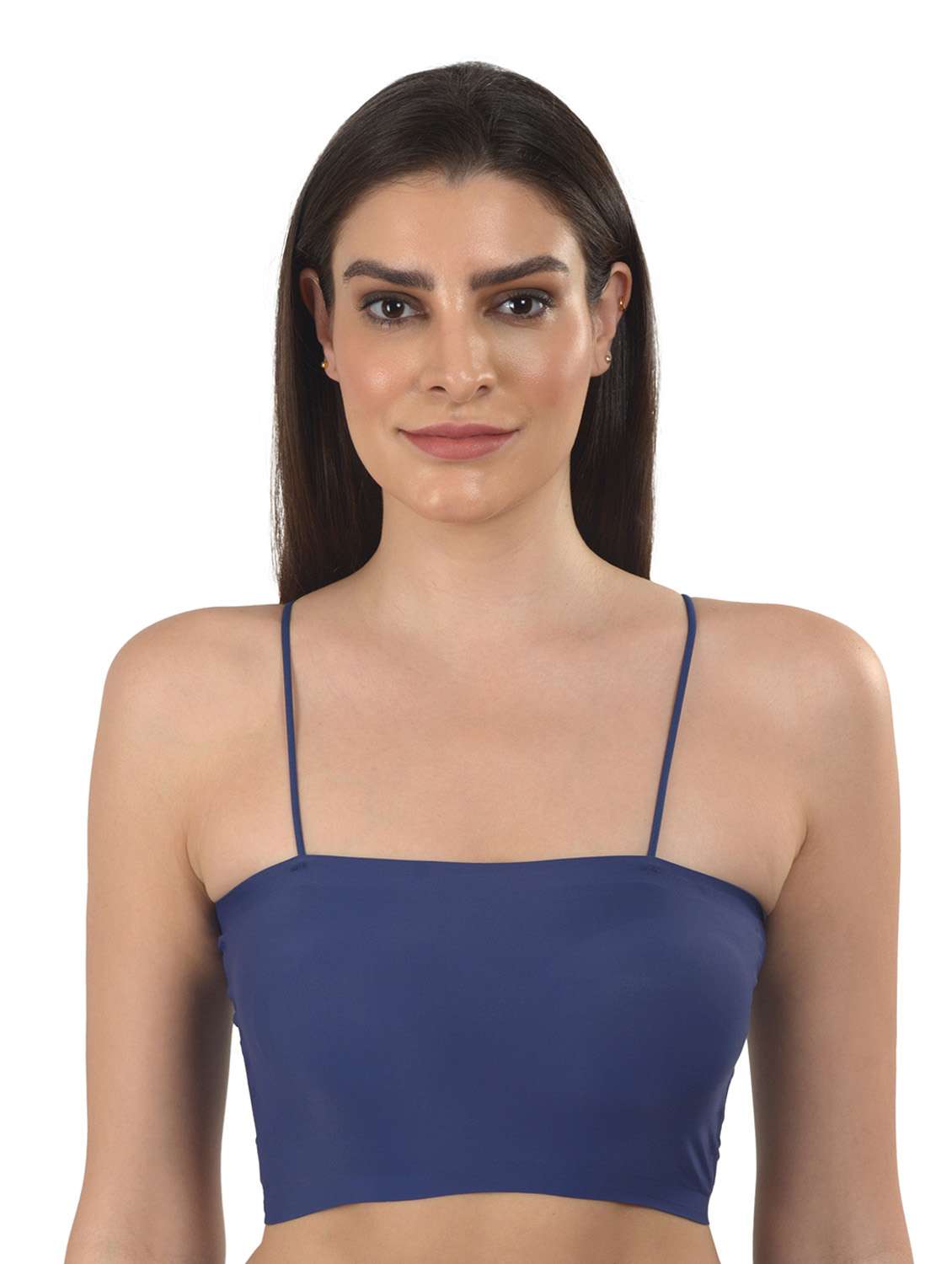 blue solid bralette bra
