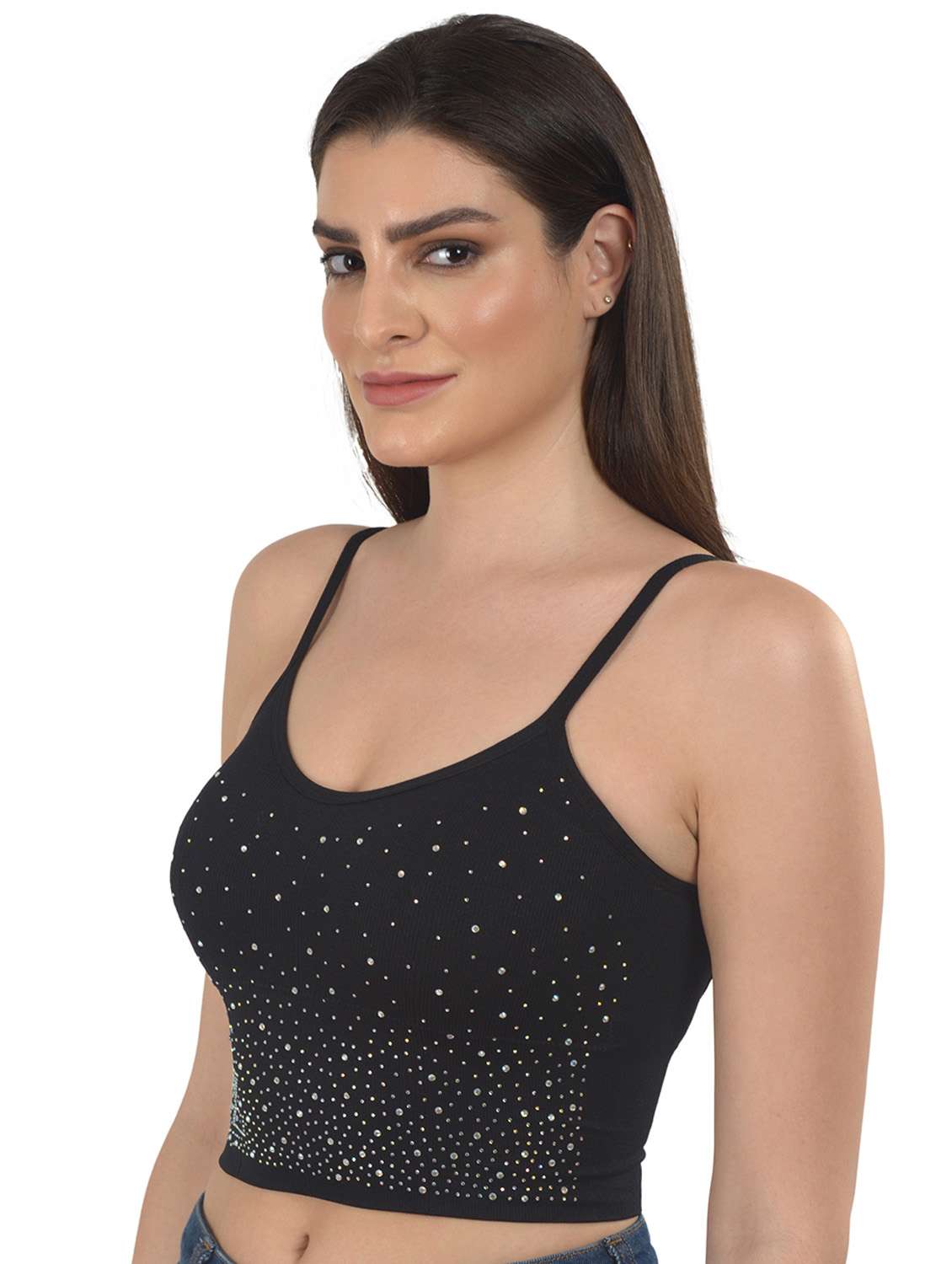 black solid bralette bra - 18138484 -  Standard Image - 1