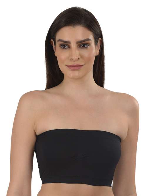black solid tube bra - 18138486 -  Standard Image - 0