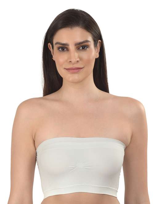white solid tube bra - 18138487 -  Standard Image - 0