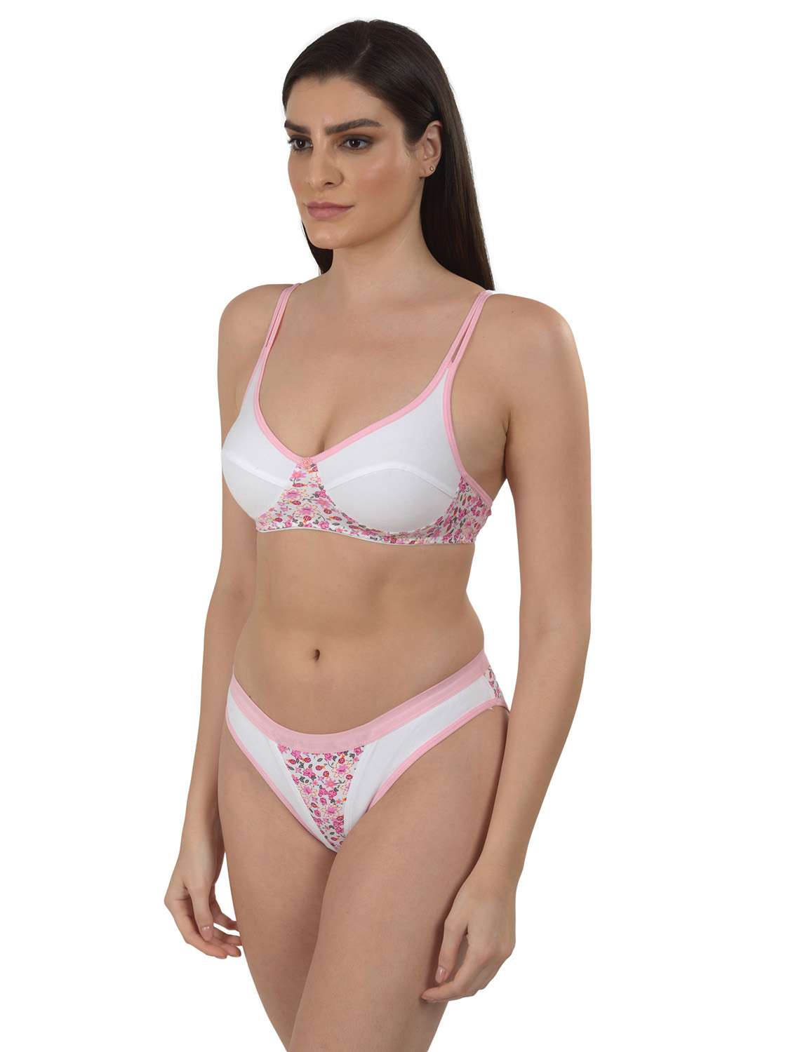 Pink Printed Bras And Panty Set