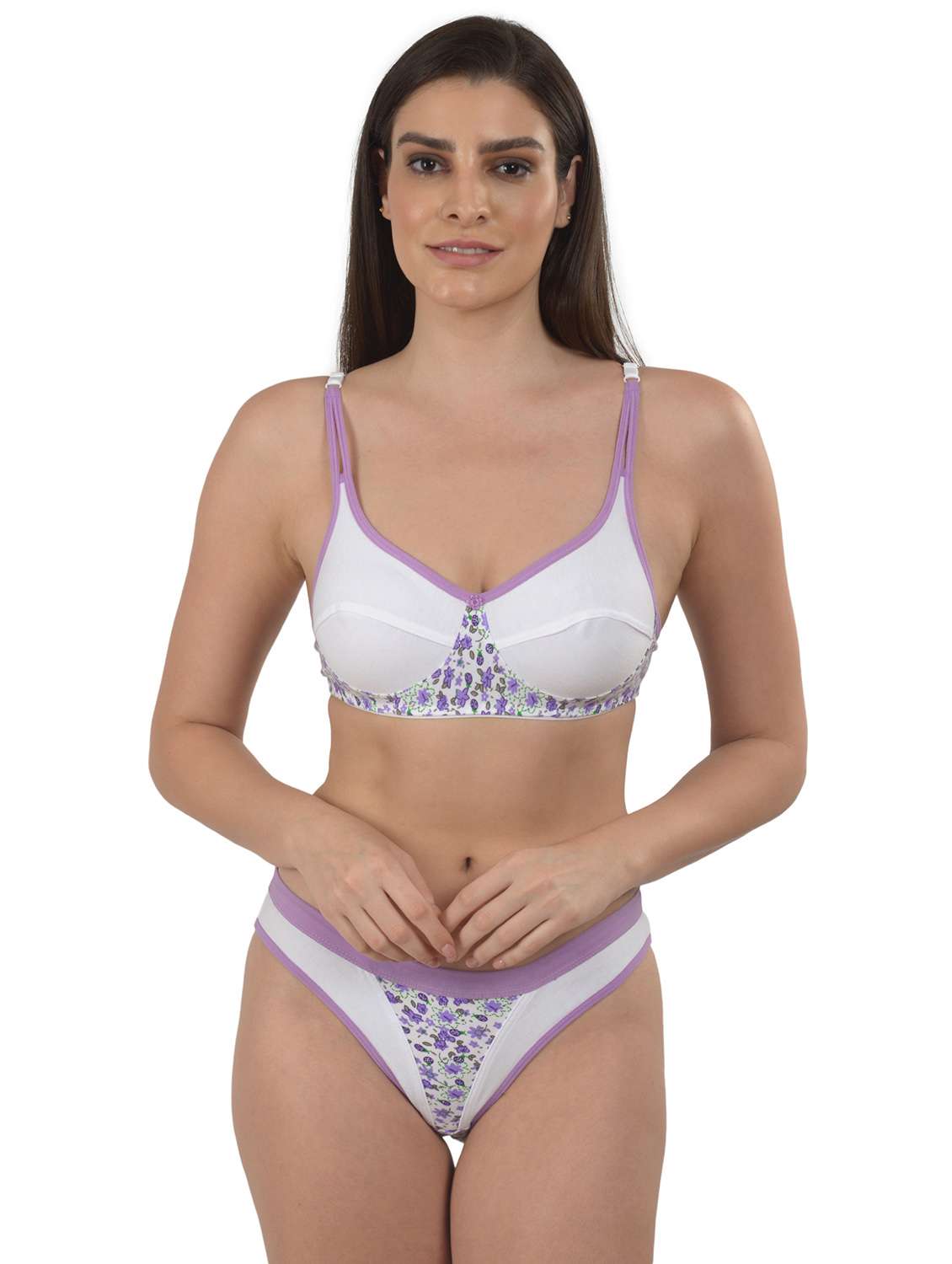 white printed bra and panty set