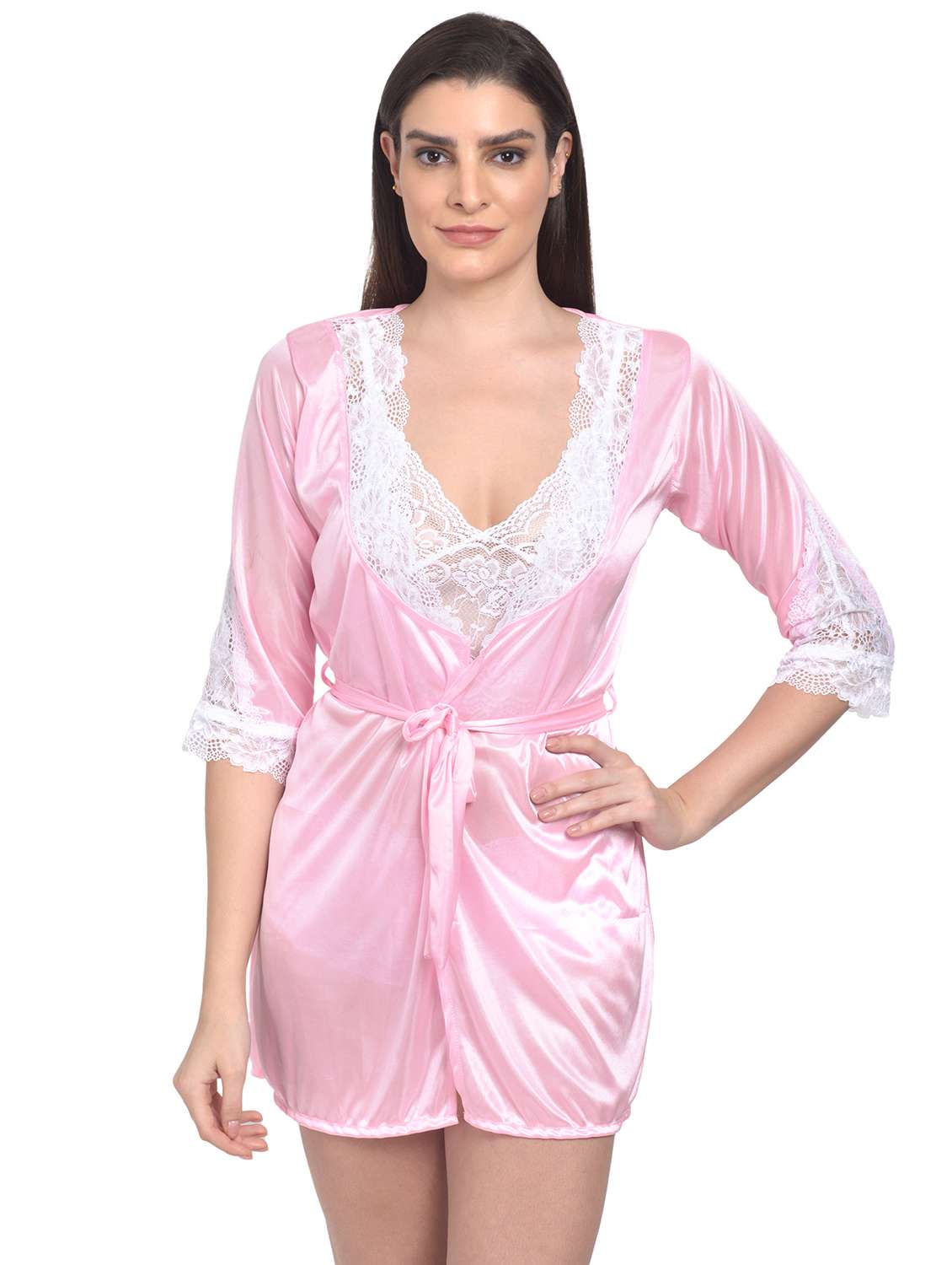 pink nylon babydoll