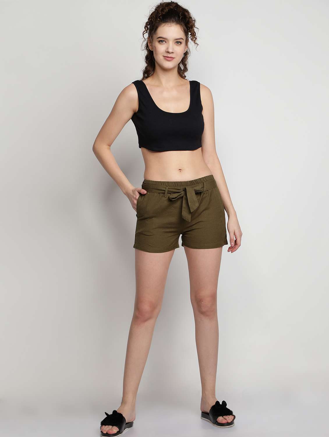 beige cotton regular shorts - 18138569 -  Standard Image - 4