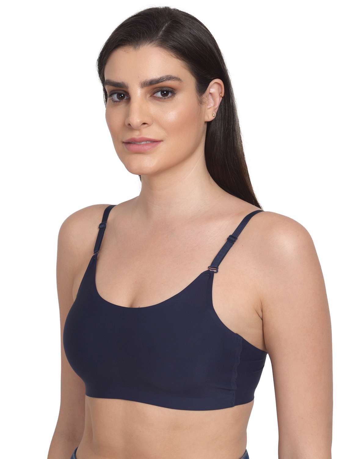 navy blue cotton blend tshirt bra - 18138598 - Standard Image - 1