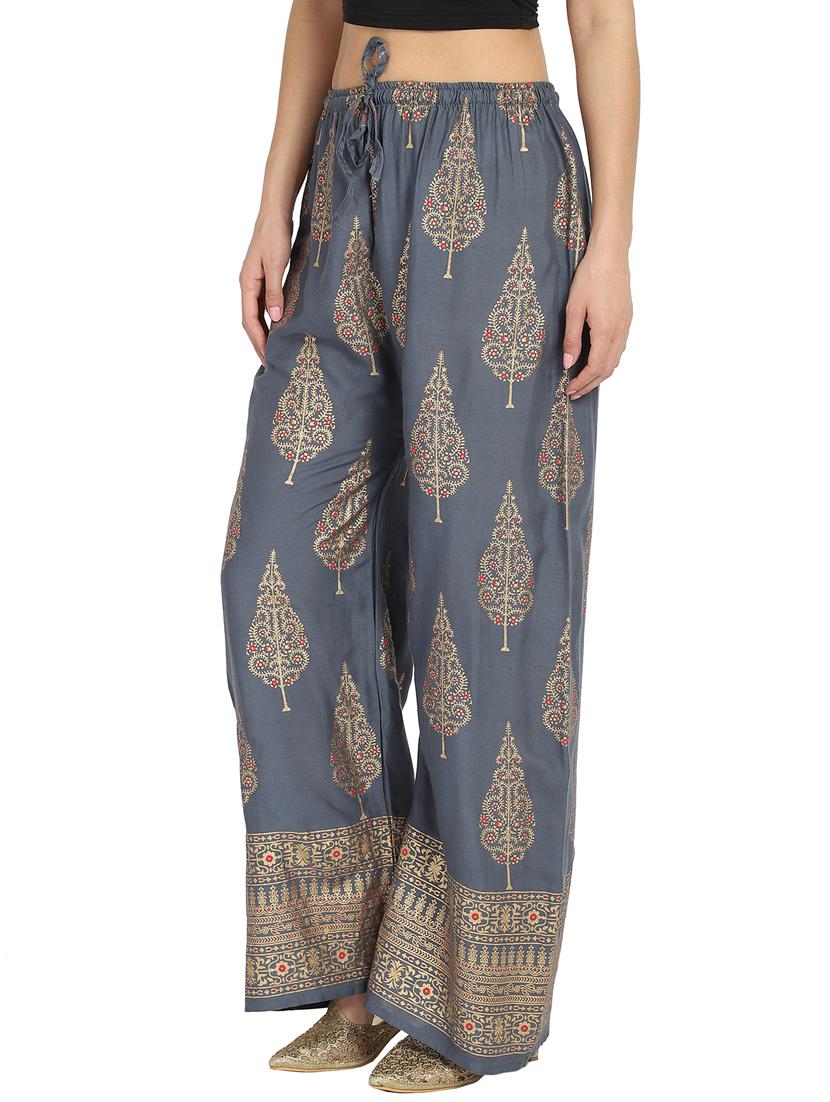 grey printed palazzo - 18139758 - Standard Image - 1