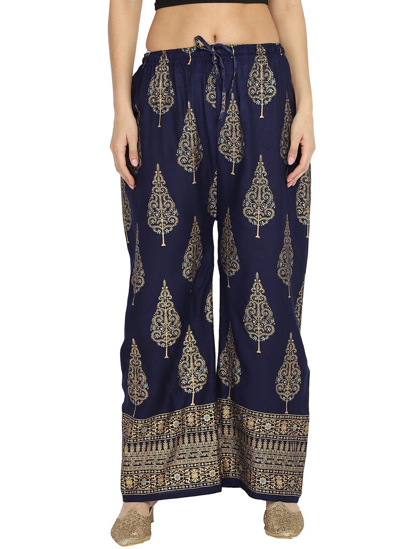 blue printed palazzo - 18139759 - Zoom Image - 0