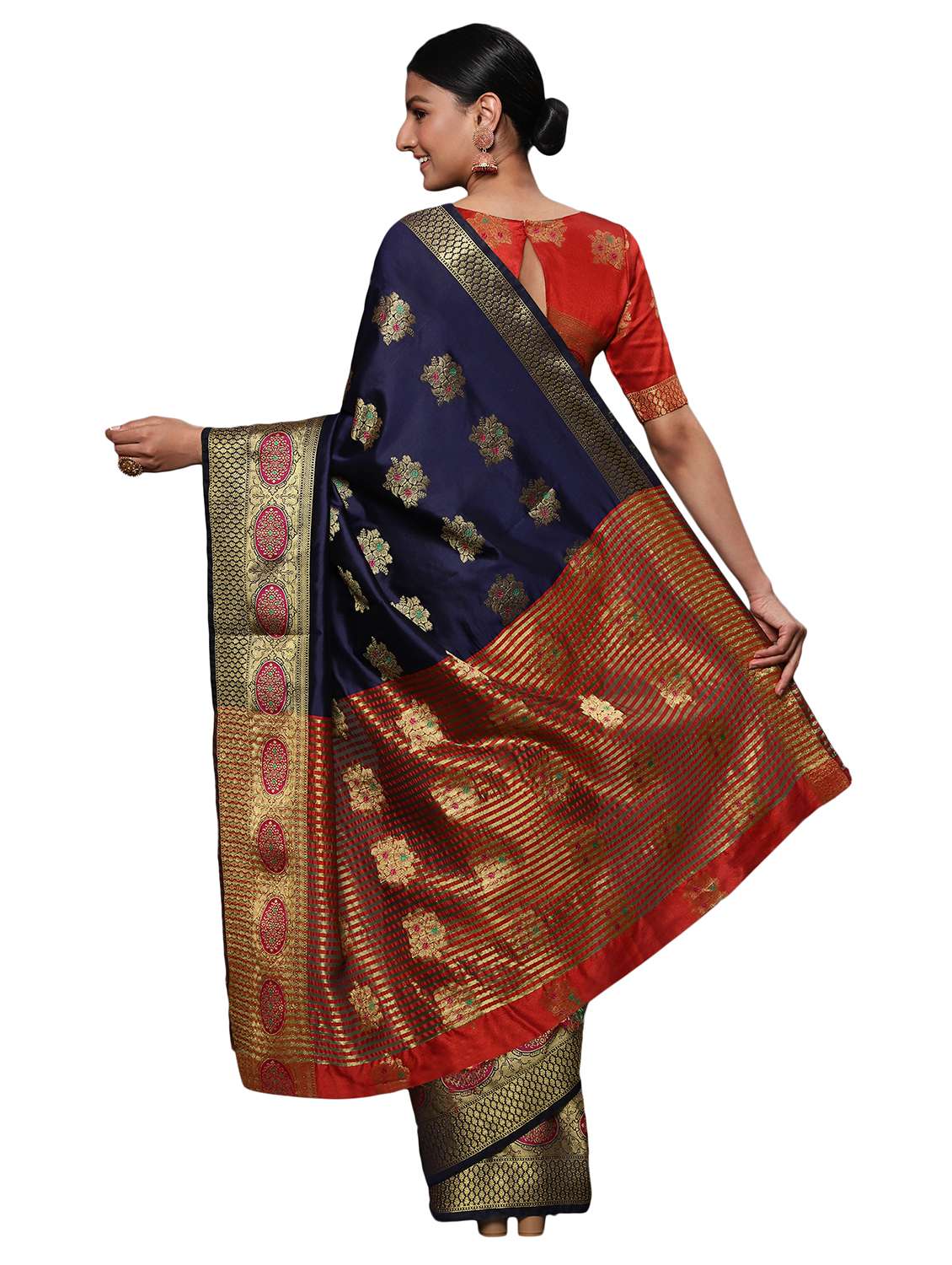 zari work woven saree with blouse - 18139825 -  Standard Image - 1