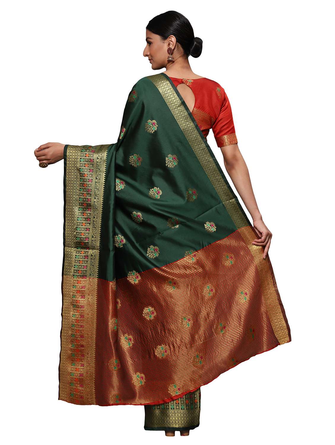 zari work woven saree with blouse - 18139830 - Standard Image - 1