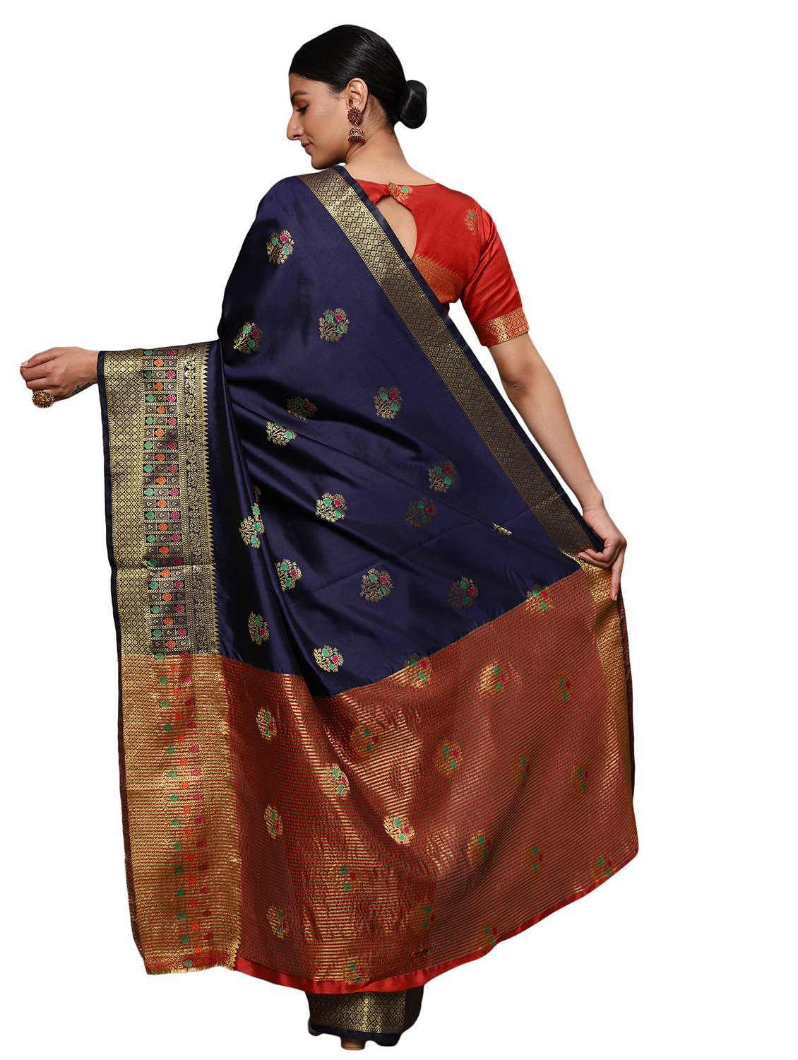 zari work woven saree with blouse - 18139831 -  Standard Image - 1