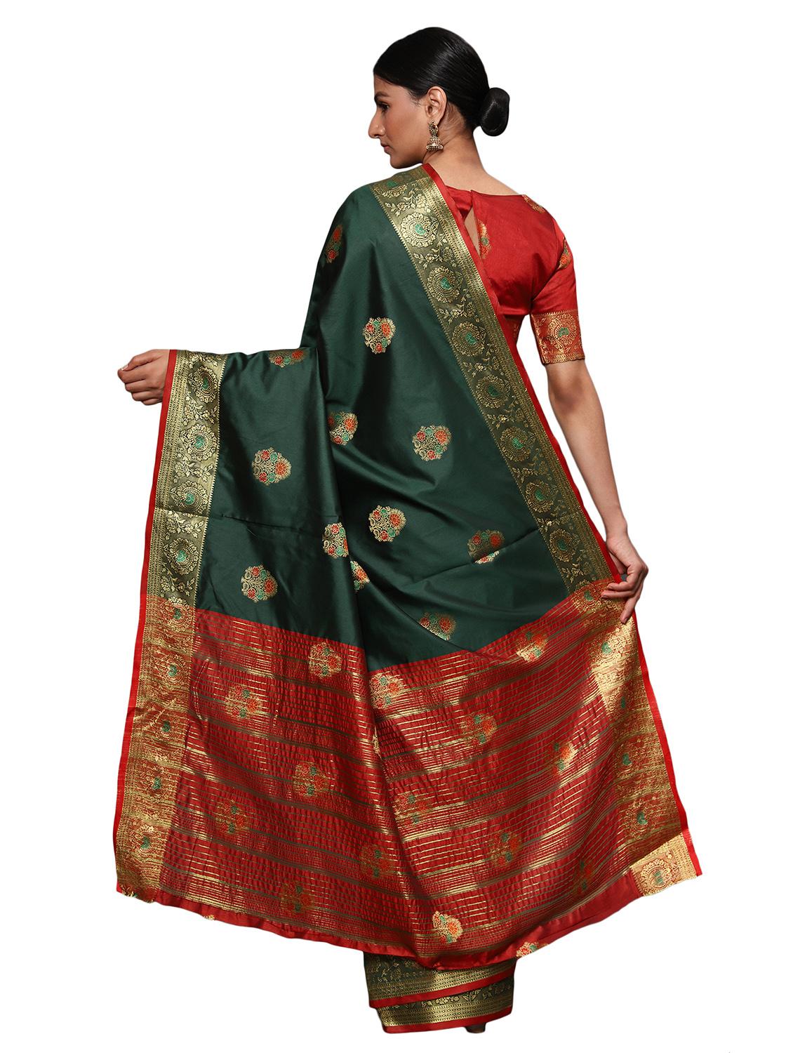 zari work woven saree with blouse - 18139842 - Standard Image - 1