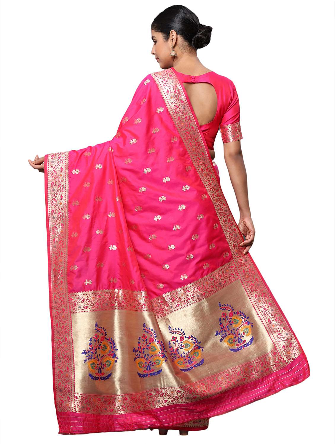 zari work woven saree with blouse - 18139852 -  Standard Image - 1