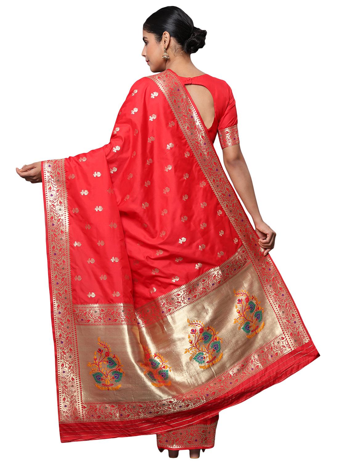 zari work woven saree with blouse - 18139853 -  Standard Image - 1