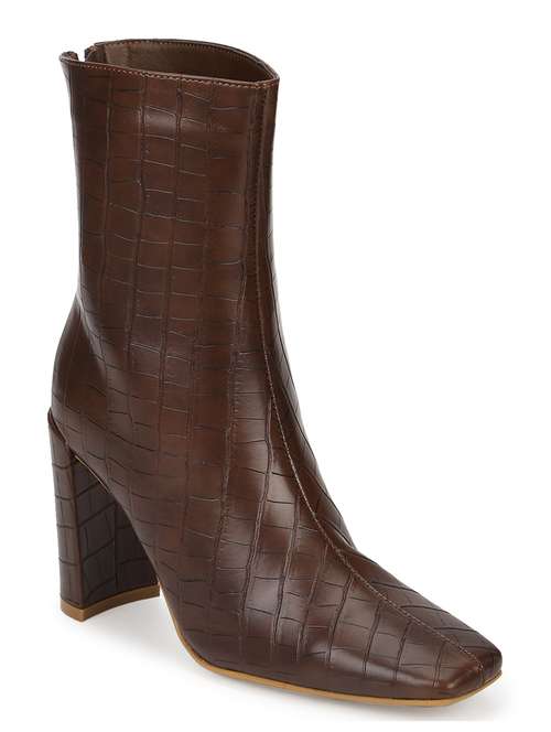 brown pu ankle  boots - 18141005 -  Standard Image - 0
