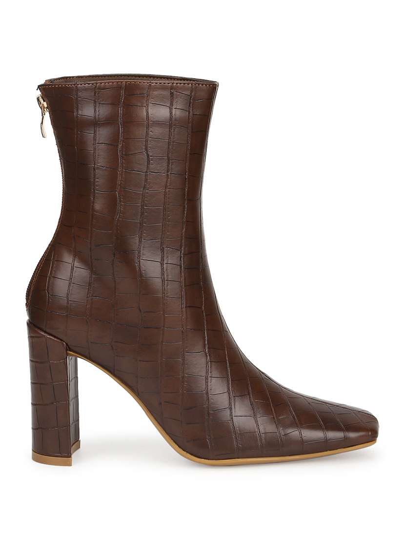 brown pu ankle  boots - 18141005 -  Standard Image - 1