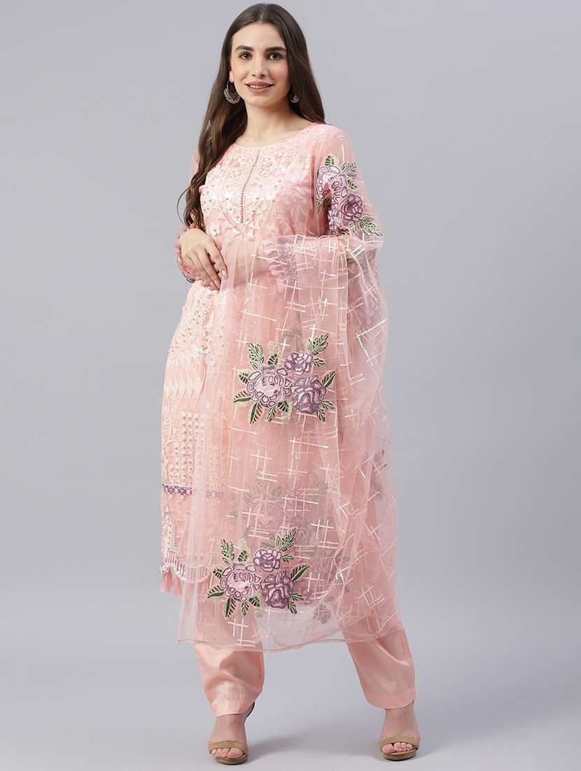 peach unstitched suit set