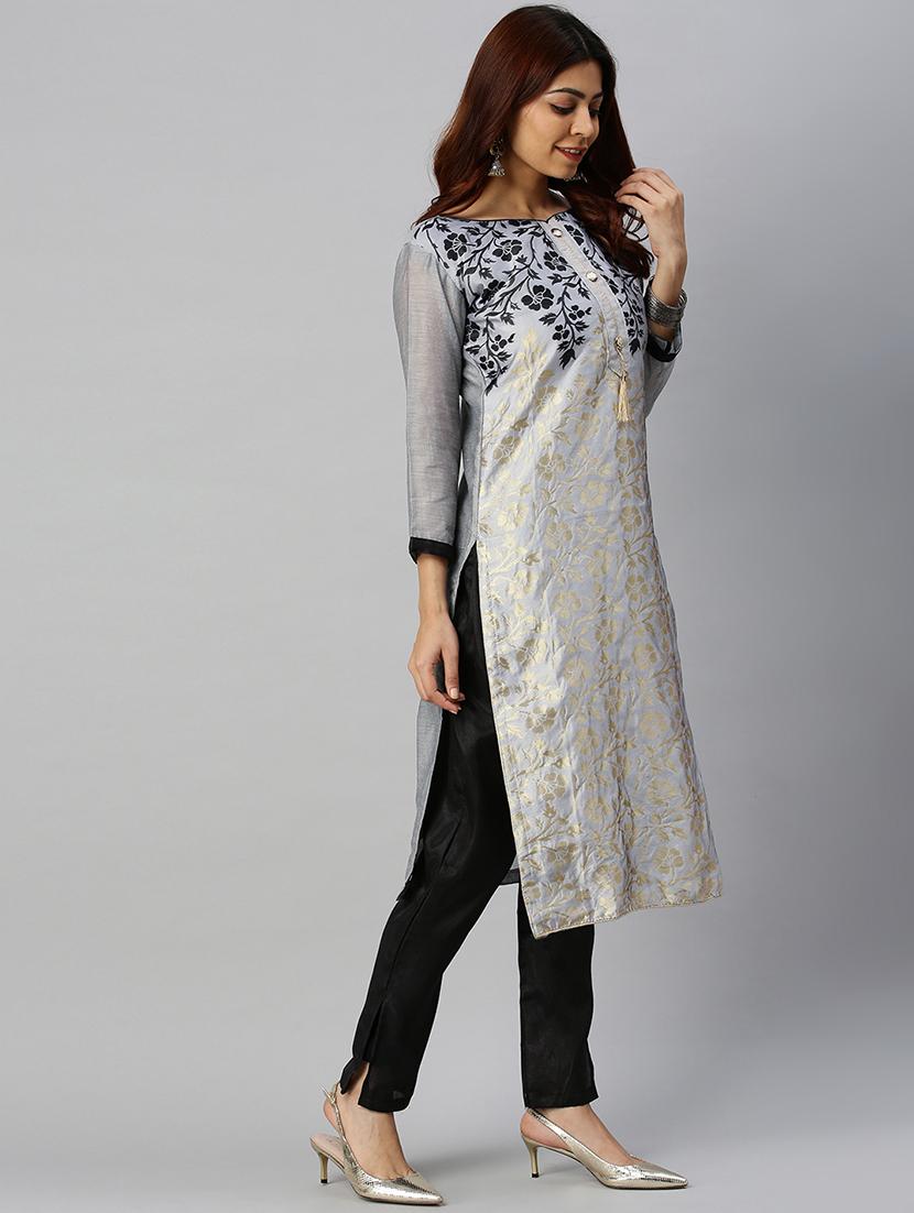 grey semi-stitched suit set - 18141614 -  Standard Image - 1