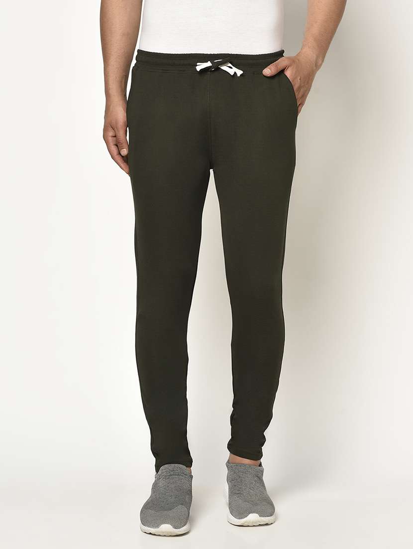 green polyester blend  full length track pant