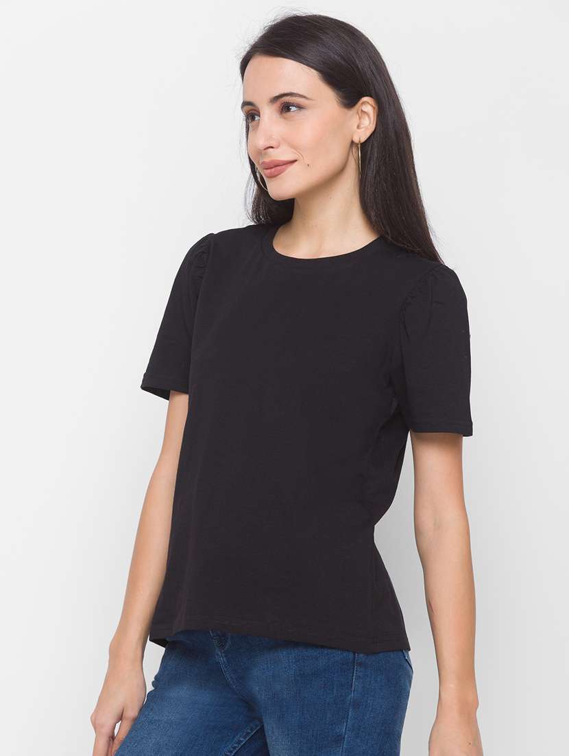 women's plain round neck t-shirt - 18141989 -  Standard Image - 1