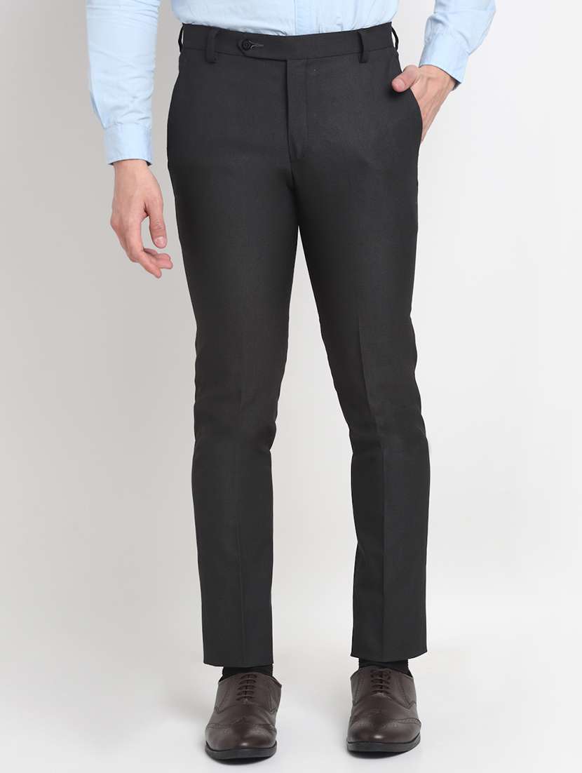 black solid formal trouser