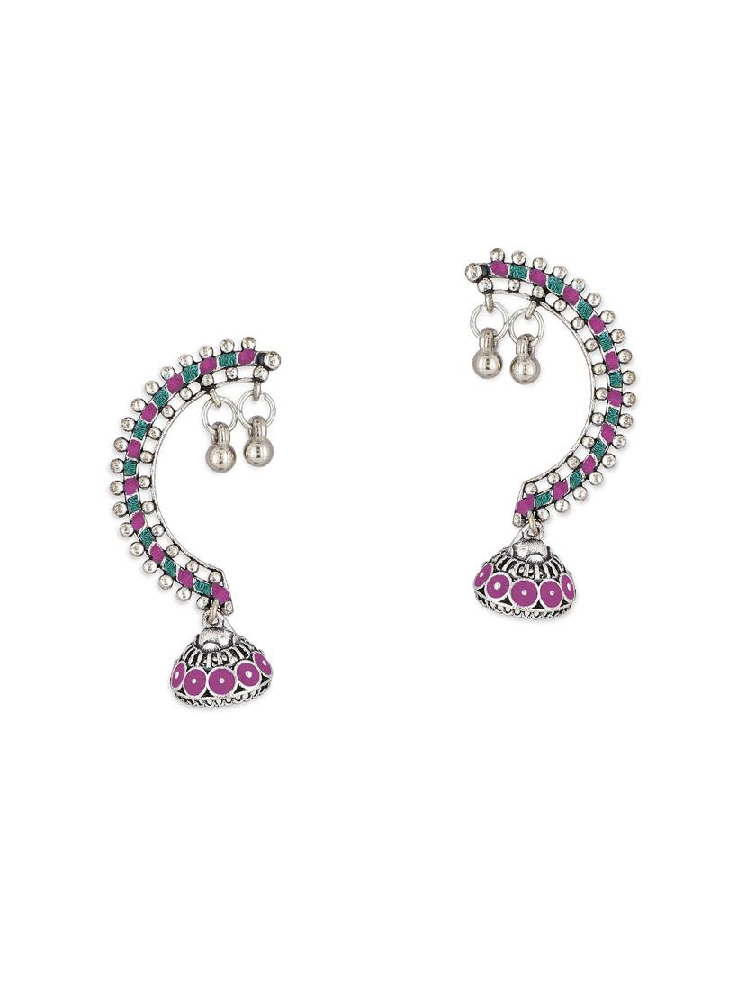 silver brass earcuff earring - 18145208 -  Zoom Image - 0